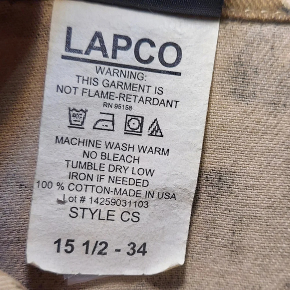 Lapco Breakup Camouflage Pearl Snap USA - Picture 5 of 6